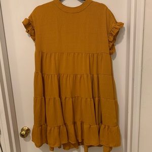 Mustard Yellow Babydoll Dress - Size Large